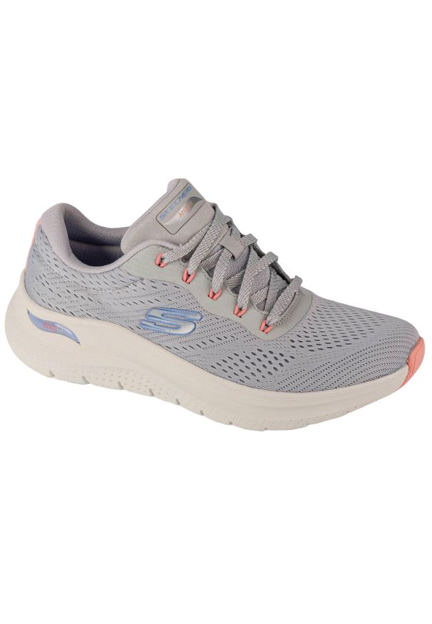 skechers - Buty do chodzenia damskie Skechers 150051LGMT. Kolor: fioletowy, szary, pomarańczowy, wielokolorowy. Materiał: materiał, syntetyk. Szerokość cholewki: normalna. Model: Skechers Sport. Sport: turystyka piesza