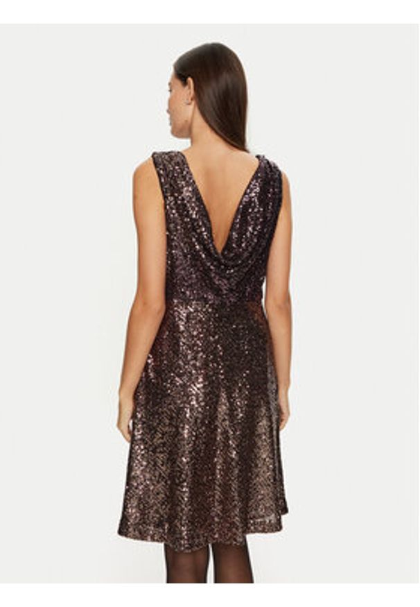DKNY Sukienka koktajlowa DD4HZB44 Brązowy Slim Fit. Kolor: brązowy. Materiał: syntetyk. Styl: wizytowy
