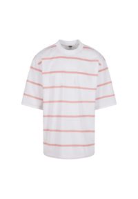 Urban Classics - Męska Koszulka Stripe Oversized T-shirt. Kolor: wielokolorowy, różowy, biały