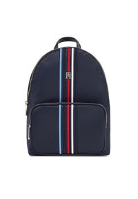 TOMMY HILFIGER - Tommy Hilfiger Plecak Poppy Backpack Corp AW0AW16116 Granatowy. Kolor: niebieski. Materiał: skóra