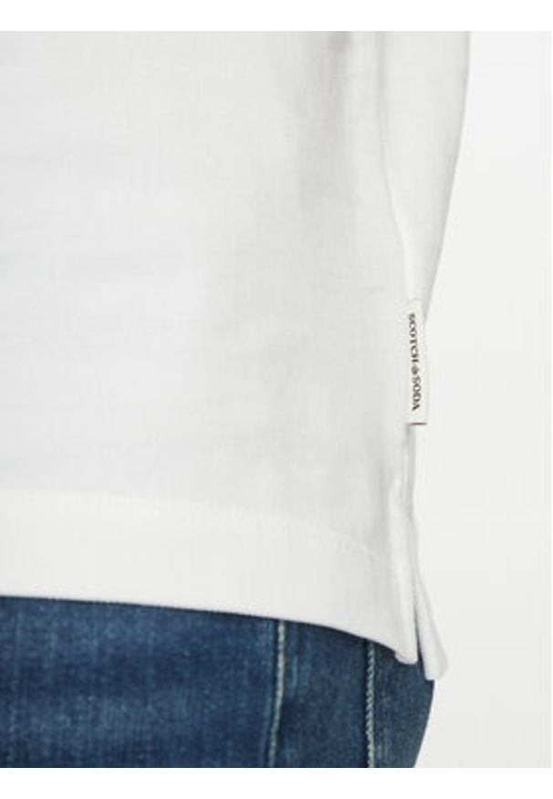 Scotch & Soda Polo 179201 Biały Regular Fit. Typ kołnierza: polo. Kolor: biały. Materiał: bawełna