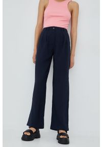 JDY spodnie damskie kolor granatowy szerokie high waist. Stan: podwyższony. Kolor: niebieski. Materiał: tkanina #4