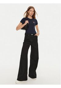 Guess T-Shirt W2YI44 J1314 Niebieski Slim Fit. Kolor: niebieski. Materiał: bawełna