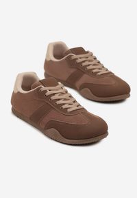 Born2be - Brązowe Sneakersy z Ozdobnym Paskiem Naliovela. Okazja: na co dzień. Zapięcie: pasek. Kolor: brązowy. Materiał: jeans #3