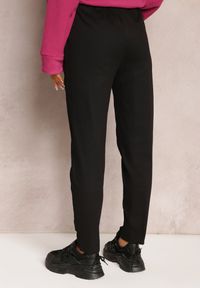 Renee - Czarne Bawełniane Spodnie Dresowe Arnhilla. Kolor: czarny. Materiał: dresówka, bawełna. Wzór: haft #2