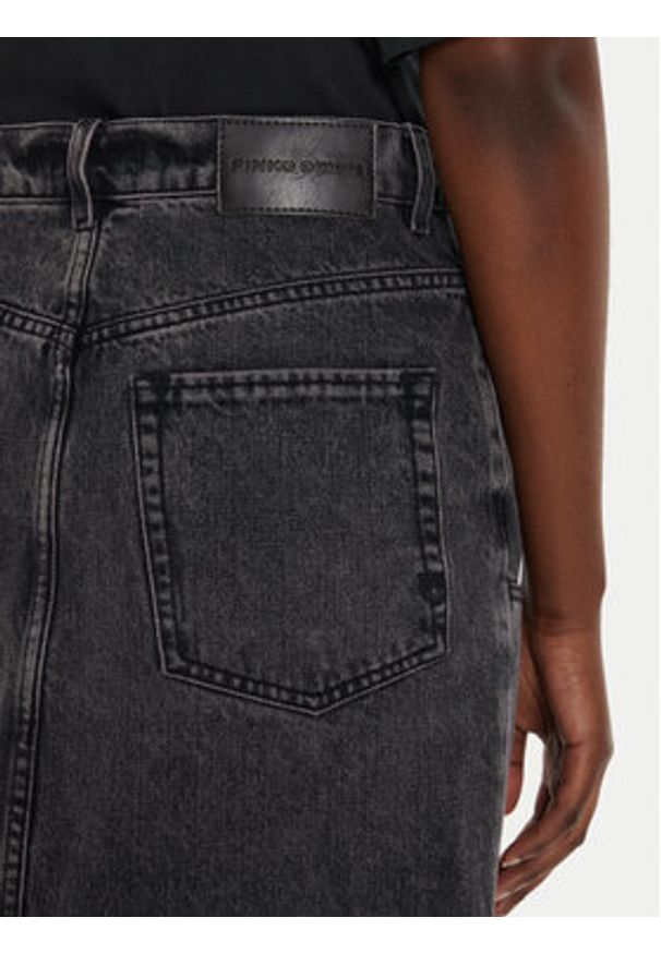 Pinko - PINKO Spódnica jeansowa Gregoriana Gonna 03903 A20U Czarny Regular Fit. Kolor: czarny. Materiał: bawełna