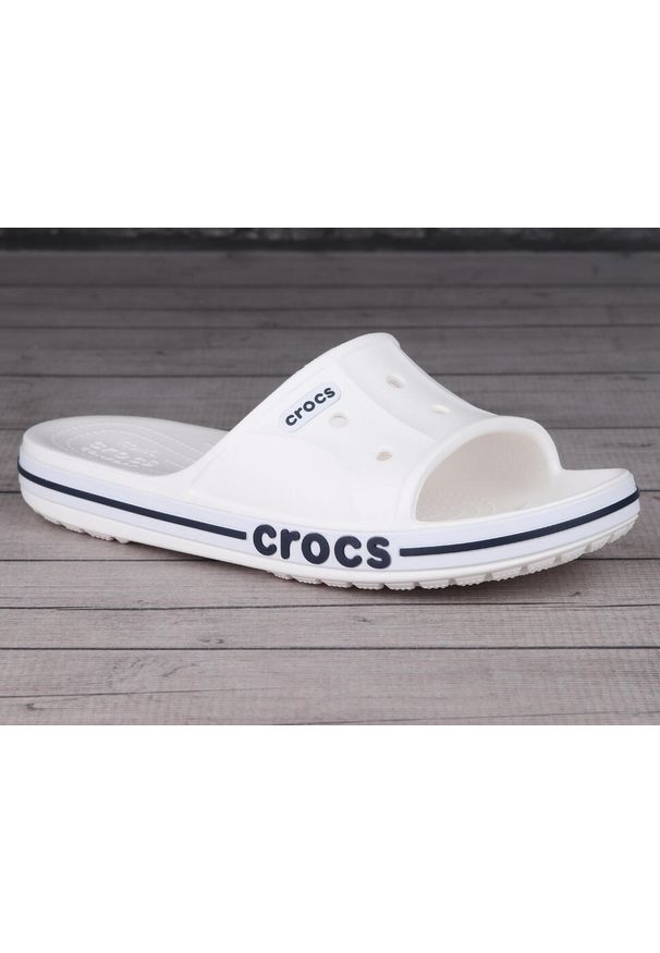 Klapki męskie basenowe Crocs BAYABAND SLIDE. Kolor: czarny, biały, wielokolorowy
