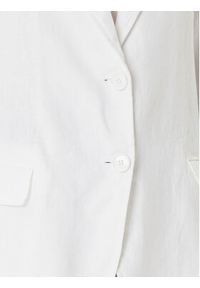 United Colors of Benetton - United Colors Of Benetton Marynarka 2AGHDW00R Biały Regular Fit. Kolor: biały. Materiał: len #3