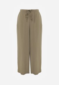 Born2be - Zielone Wiskozowe Spodnie z Szeroką Nogawką i Wiązaniem w Talii Terisanna. Okazja: na co dzień. Kolor: zielony. Materiał: wiskoza. Styl: casual, elegancki, klasyczny #8