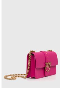 Pinko torebka skórzana kolor różowy. Kolor: różowy. Materiał: skórzane #2
