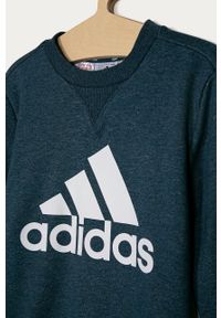 Adidas - adidas - Bluza bawełniana dziecięca 104-176 cm. Okazja: na co dzień. Typ kołnierza: bez kaptura. Kolor: niebieski. Materiał: bawełna. Wzór: nadruk. Styl: casual #3