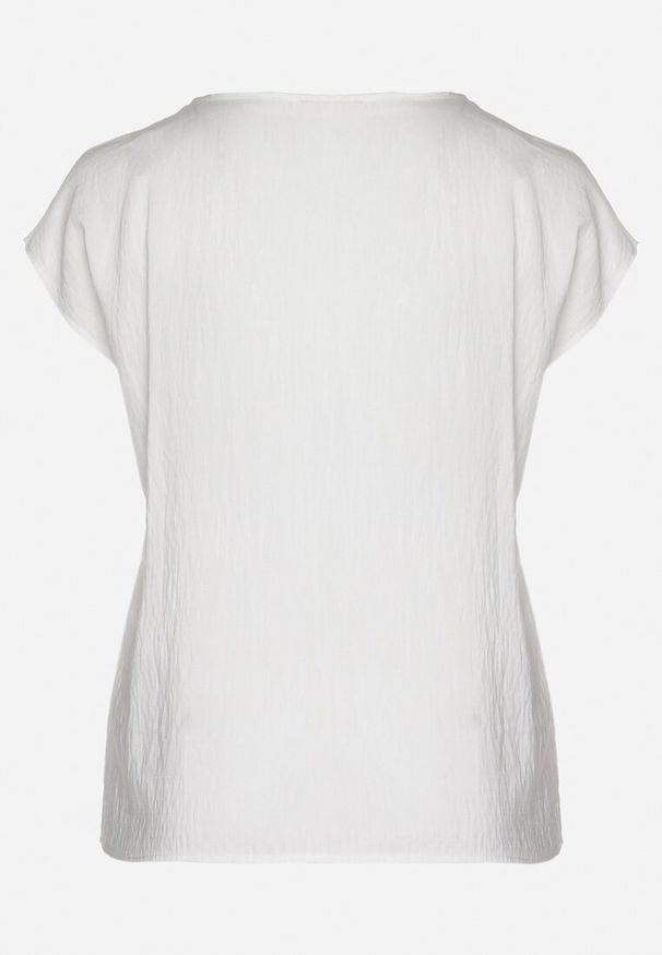 Born2be - Biała Bluzka z Haftem i Sznurkiem Przy Dekolcie Mepaya. Okazja: na co dzień. Kolekcja: plus size. Kolor: biały. Długość rękawa: krótki rękaw. Długość: krótkie. Wzór: haft. Sezon: lato. Styl: klasyczny, elegancki, casual