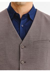 Pako Lorente - PAKO LORENTE – Brązowa kamizelka męska. Kolor: brązowy. Materiał: poliester, wiskoza, elastan. Wzór: melanż #7