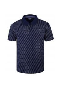 Koszulka Polo - Męska - Pako Jeans - Granatowa, Drobny Wzór. Okazja: na co dzień. Typ kołnierza: polo. Kolor: niebieski. Materiał: bawełna. Styl: casual