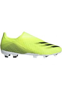 Adidas - Buty piłkarskie adidas X Ghosted.3 Ll Fg M FW6969 żółte wielokolorowe. Okazja: na co dzień. Kolor: wielokolorowy. Materiał: włókno, dzianina. Szerokość cholewki: normalna. Sport: piłka nożna #11