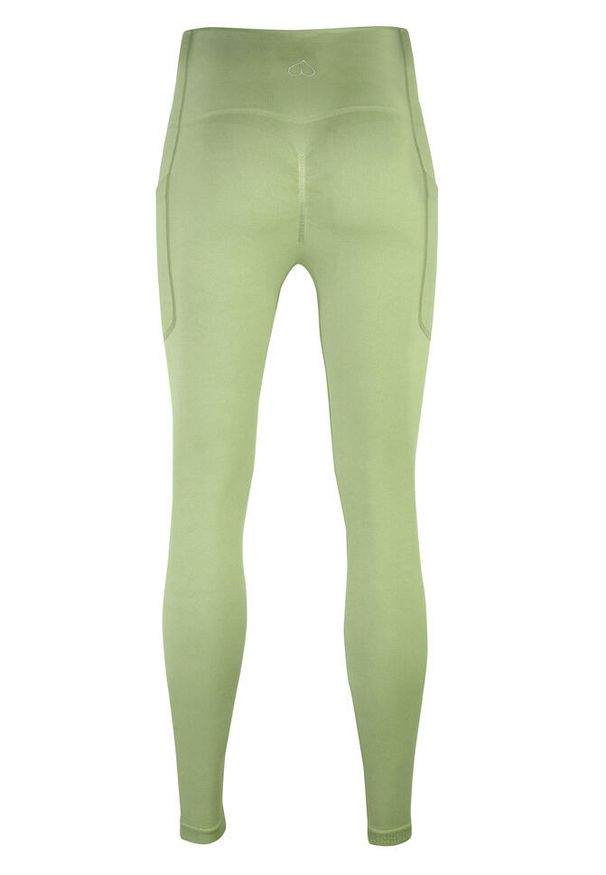 BESHAPED - Legginsy fitness damskie Beshaped Lift Me Up z kieszeniami. Kolor: zielony. Materiał: nylon. Sport: fitness