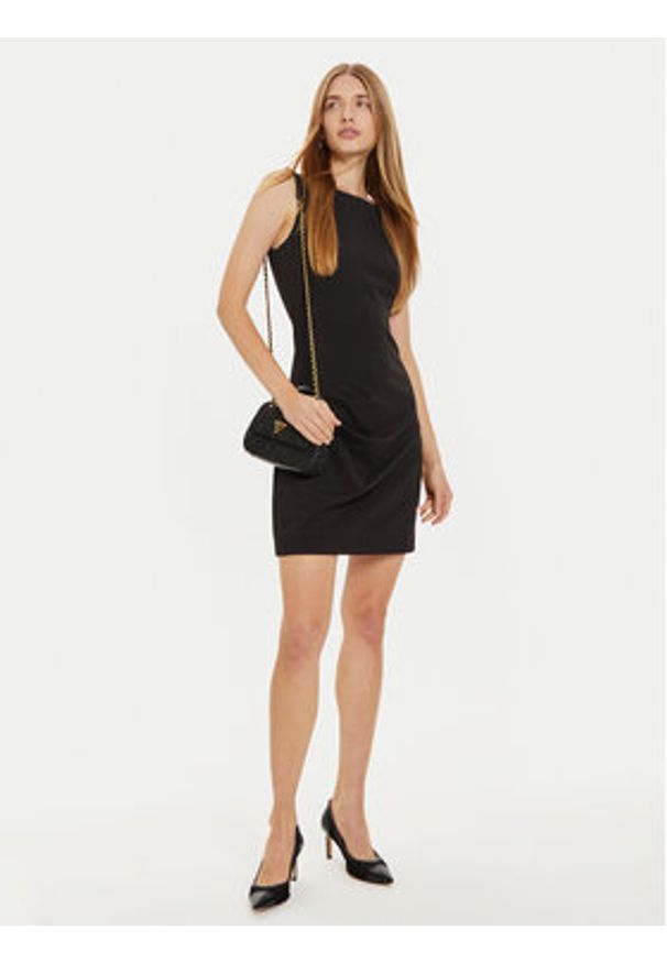 Guess Sukienka koktajlowa Lena W4BK14 KBJP2 Czarny Slim Fit. Kolor: czarny. Materiał: syntetyk. Styl: wizytowy