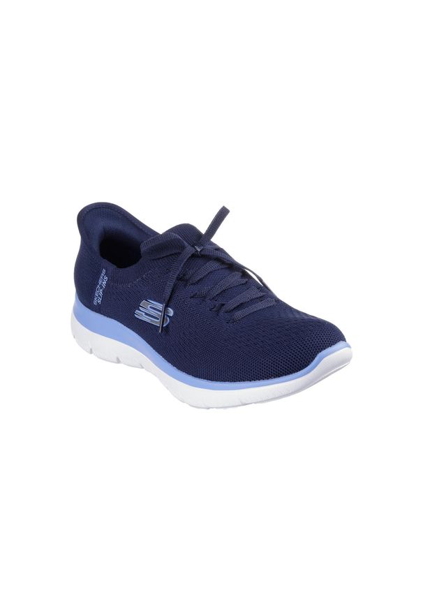 skechers - Buty sportowe Sneakersy damskie, Slip-Ins: Summits - New Daily. Kolor: niebieski. Model: Skechers Sport. Sport: turystyka piesza