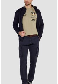Aeronautica Militare - AERONAUTICA MILITARE Beżowy męski longsleeve, Rozmiar L. Kolor: beżowy. Długość rękawa: długi rękaw