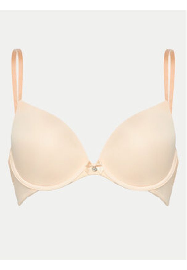 Hunkemöller Biustonosz z fiszbiną Plunge 202107 Beżowy. Kolor: beżowy. Materiał: syntetyk