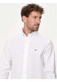 GANT - Gant Koszula Oxford 3230115 Biały Slim Fit. Kolor: biały. Materiał: bawełna