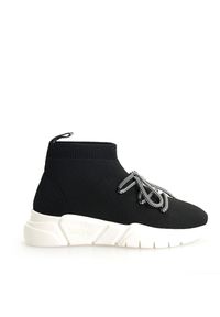 Love Moschino Sneakersy | JA15143G1BIQ | Kobieta | Czarny. Nosek buta: okrągły. Zapięcie: bez zapięcia. Kolor: czarny. Materiał: tkanina. Wzór: aplikacja #4