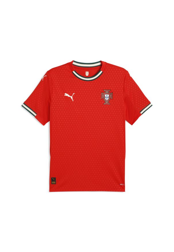 Puma - Męska koszulka domowa Portugalia 2025 PUMA Sport Red Sugared Almond Beige. Kolor: czerwony, wielokolorowy, beżowy. Sport: piłka nożna