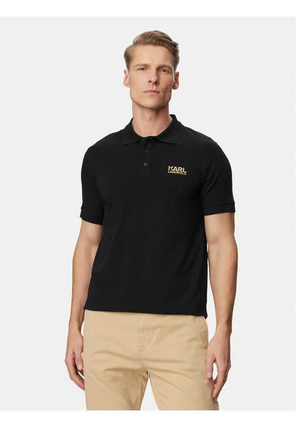 Karl Lagerfeld - KARL LAGERFELD Polo 745780 500235 Beżowy Regular Fit. Typ kołnierza: polo. Kolor: beżowy. Materiał: bawełna