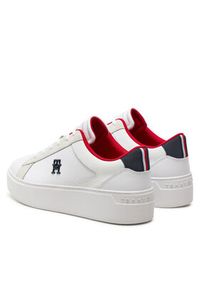 TOMMY HILFIGER - Tommy Hilfiger Sneakersy Th Platform Court Sneaker Nbk FW0FW08210 Biały. Kolor: biały. Materiał: skóra. Obcas: na platformie #4