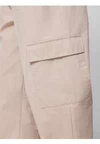 outhorn - Spodnie tkaninowe cargo męskie - beżowe. Kolor: beżowy. Materiał: tkanina #3