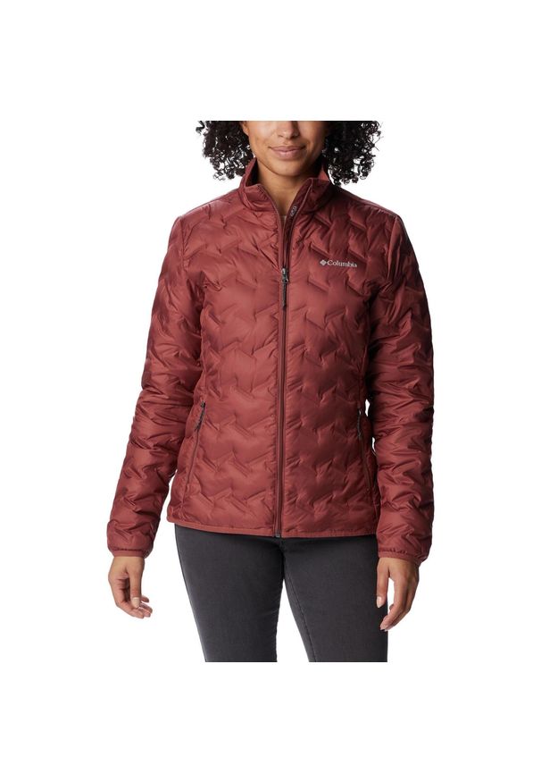 columbia - Kurtka puchowa damska Columbia Delta Ridge Down. Kolor: czerwony. Materiał: puch. Sezon: jesień. Sport: turystyka piesza