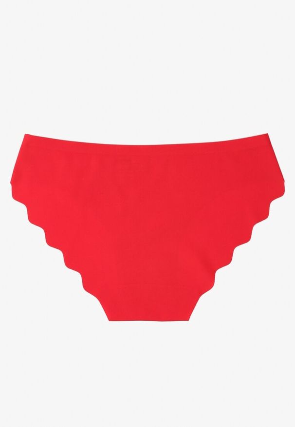 Renee - Czerwone Majtki Figi o Bezszwowym Wykończeniu Dolitia. Kolor: czerwony. Materiał: jeans