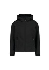 Kurtka dziecięca turystyczna CMP 3A29385N. Okazja: na co dzień. Typ kołnierza: kaptur. Kolor: czarny. Materiał: softshell. Styl: casual, sportowy