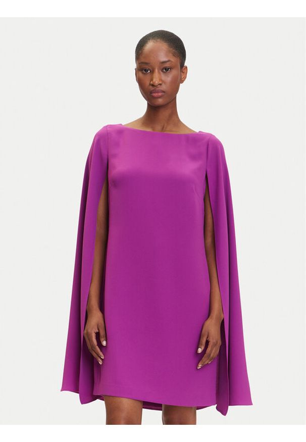 Lauren Ralph Lauren - LAUREN RALPH LAUREN Sukienka koktajlowa 2,53855E+11 Fioletowy Slim Fit. Kolor: fioletowy. Materiał: syntetyk. Styl: wizytowy