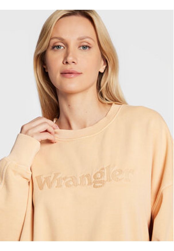 Wrangler Bluza W6V0FAM19 112321550 Pomarańczowy Relaxed Fit. Kolor: pomarańczowy. Materiał: bawełna