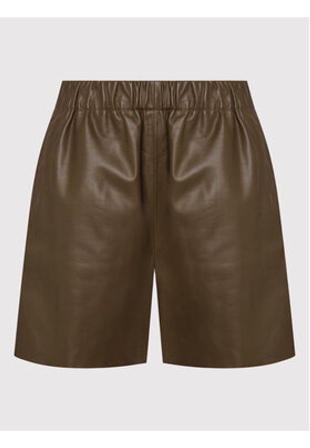 Notes du Nord - Notes Du Nord Szorty skórzane Debbie 12712 Zielony Regular Fit. Kolor: zielony. Materiał: skóra