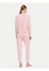 DKNY Piżama YI90044 Różowy Regular Fit. Kolor: różowy. Materiał: wiskoza