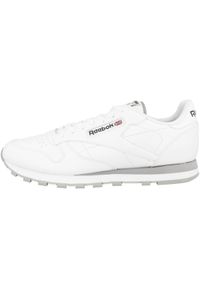 Buty do chodzenia męskie Reebok CL Lthr. Zapięcie: sznurówki. Kolor: biały. Materiał: materiał, syntetyk, tkanina, skóra. Szerokość cholewki: normalna. Sport: turystyka piesza