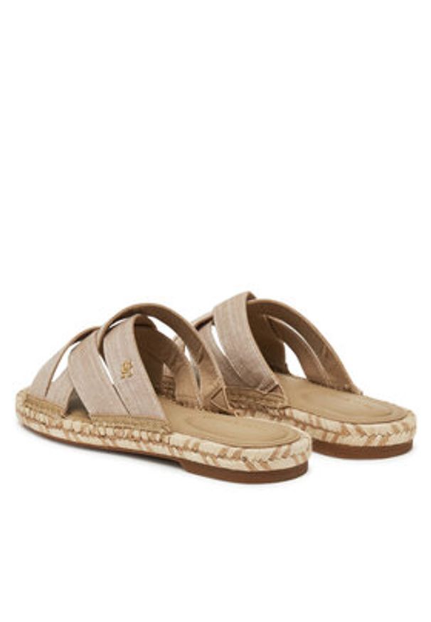 TOMMY HILFIGER - Tommy Hilfiger Espadryle Chambray Espadrille Mule FW0FW08501 Beżowy. Kolor: beżowy. Materiał: materiał