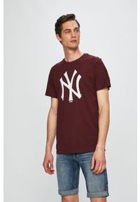 New Era - T-shirt 11863695-bordowy. Okazja: na co dzień. Kolor: czerwony. Materiał: dzianina. Wzór: nadruk. Styl: casual #1