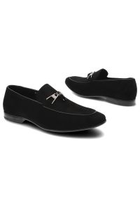 Czarne Mokasyny John Doubare Eleganckie Buty Męskie. Kolor: czarny. Materiał: zamsz, skóra. Szerokość cholewki: normalna. Styl: elegancki #5