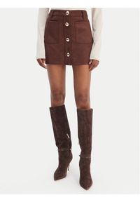 BARDOT - Bardot Spódnica z imitacji skóry Lorenzo 59673SB1 Brązowy Regular Fit. Kolor: brązowy. Materiał: skóra #1