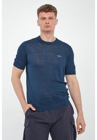 Aeronautica Militare - Sweter męski lniany z krótkim rękawem AERONAUTICA MILITARE. Materiał: len. Długość rękawa: krótki rękaw. Długość: krótkie #1