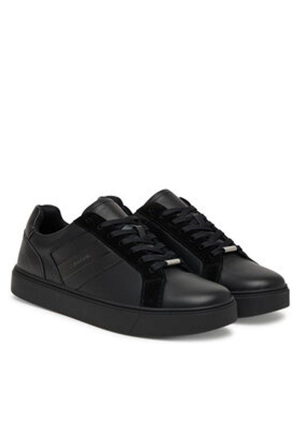 Calvin Klein Sneakersy Classic Cupsole Laceup Tape Lth2 YM0YM01448 Czarny. Kolor: czarny. Materiał: skóra
