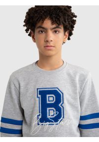 Big-Star - Bluza chłopięca z kontrastową aplikacją szara Letter 901/ Letterp 901. Kolor: szary. Materiał: bawełna. Wzór: aplikacja. Styl: sportowy #8