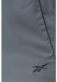 Reebok spodnie treningowe Workout Ready męskie kolor szary gładkie. Kolor: szary. Materiał: poliester, materiał. Wzór: gładki #4