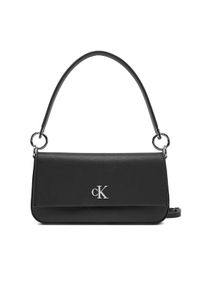 Calvin Klein Jeans Torebka Minimal Monogram Shoulder Pouch LV04K3161G Czarny. Kolor: czarny. Materiał: skórzane