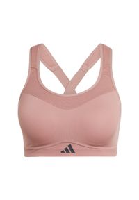 Adidas - Biustonosz TLRD Impact Training High Support. Kolor: różowy. Materiał: materiał. Technologia: ClimaCool (Adidas). Sport: fitness