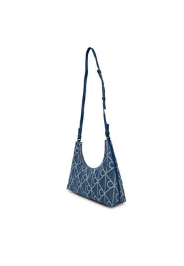 Calvin Klein Torebka Emblem Aop Denim Shoulder Bag LV04F3431G Niebieski. Kolor: niebieski