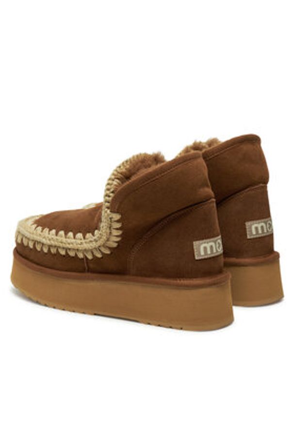 Mou Śniegowce Mini Eskimo Platform Boot FW681000A Brązowy. Kolor: brązowy. Materiał: skóra. Obcas: na platformie